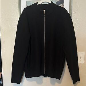 Billy Reid Classic Black Wool Zip-Up Jacket